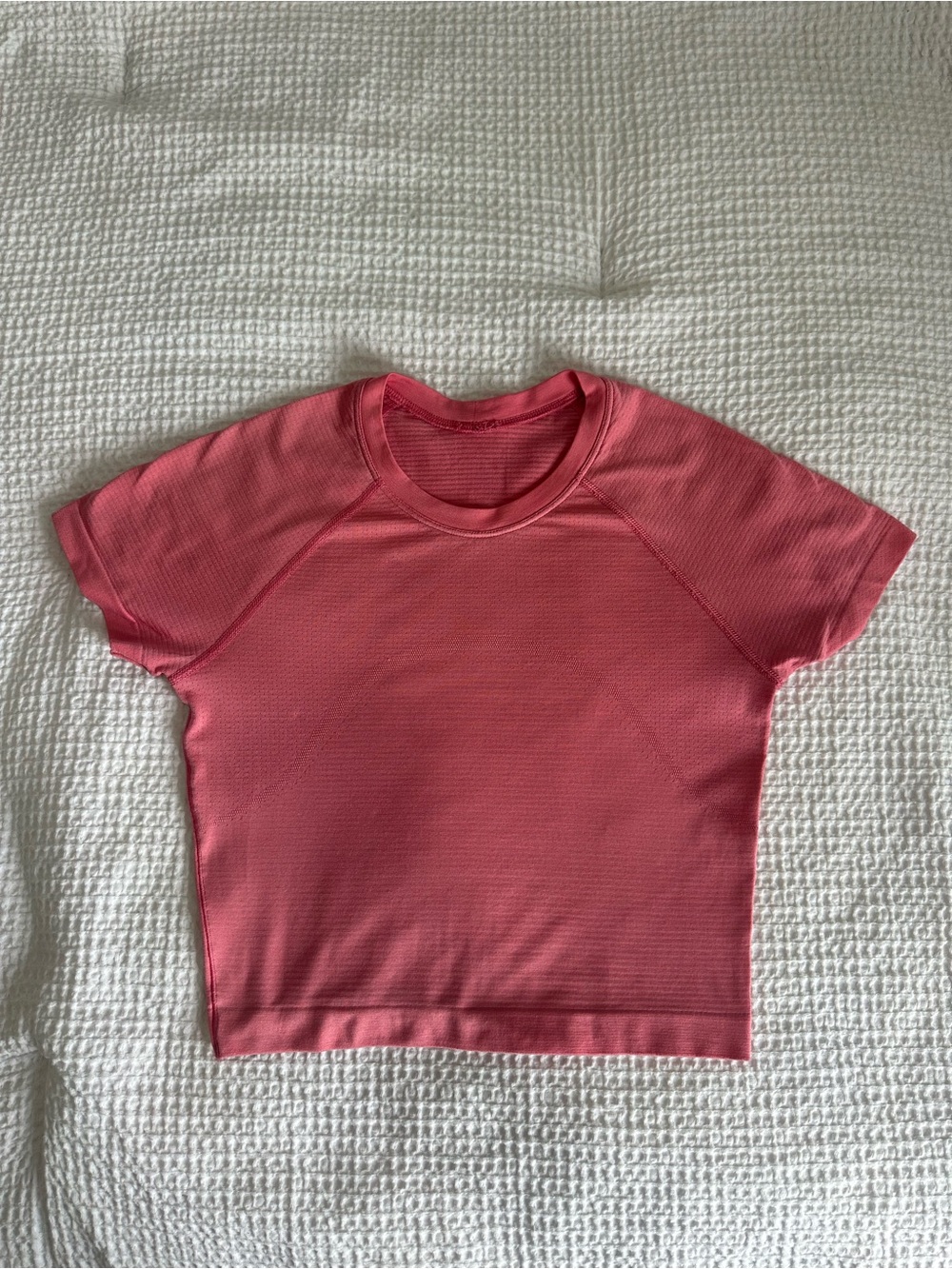 lululemon athletica Coral Pink Short-Sleeve Crop Top Size 0